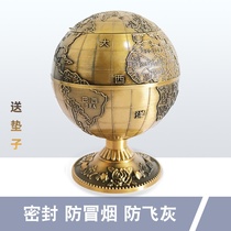 ins earth instrument ashtrays home living room anti-fly ash smoke taste office seal with cover light and luxurious metal smoke cylinder