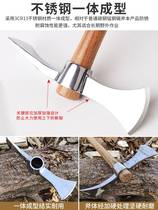 Stainless steel pickaxe portable planing and cutting dual-purpose small hoe loosening soil digging stump bonsai tool integrated quenching ice pick