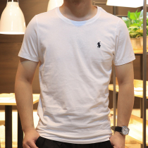 Special US summer round Paul white t-shirt men short sleeve pure cotton polo thin mens clothes horse bench shirt