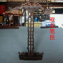 Wenfang Sibao pen stand Mahogany pen stand Authentic chicken wing wood longevity dragon brush pen hang Si Long pen stand 12 needles