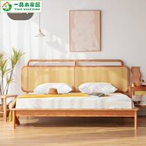 Nordic Round Cherry Wood Vines Made Solid Wood Bed Black Walnuts Day Style Light Extravaganza 1 8 m Double Wedding Bed Modern