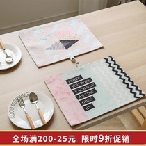  Nordic style creative placemat Cotton linen fabric insulation mat Simple living room dining table mat thickened anti-scalding dining table mat