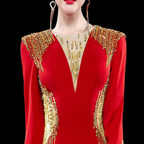 High-End Annual Meeting banquet toast heavy industry host evening dress dress women 2021 new summer noble temperament celebrities