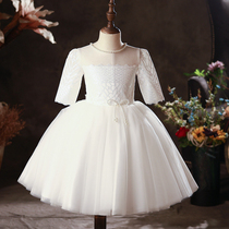 Girl catwalk dress childrens princess dress puffy gauze foreign high-end Flower Girl Wedding little girl dress spring and summer