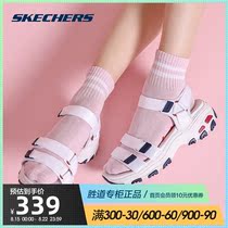  Skechers Skechers womens retro thick-soled panda shoes sandals Casual velcro open-toe sandals 31514