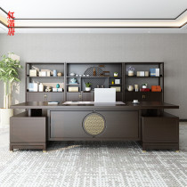 Desk boss table new Chinese solid wood high-end President big class General Manager Office table and chair combination furniture