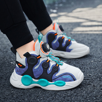 Red Hong Stars Childrens Shoes 2022 Spring Autumn Season New Boy Sports Single Shoes CUHK Kid Tide Card Knob Buttonhole Shoes