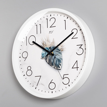 TQJ simple Nordic wall clock Living room household fashion mute wall clock wall clock radio wave decorative quartz clock