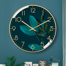 TQJ Nordic wind non-perforated wall clock modern living room home fashion silent watch when hanging wall clock clock radio wave quartz
