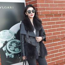 Fox fur fur fur one fur short model winter 2021 new young fashion big name leather leather jacket