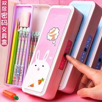Princess 2020 two-layer trumpet durable first-grade Korean girl pencil case double learning password simple