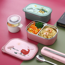 304 stainless steel children lunch box female elementary school children insulated lunch box 1st grade school special two-g small dining box