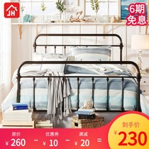 Iron bed double bed 1 5 1 8 single bed 1 2 meters American bed frame simple retro European iron bed princess bed