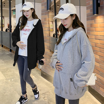 Autumn Winter Dress New big code Pregnancy Woman Dress Plus Suede Cap Clothing Foreign Air Jacket Boomer Blouse Women 200 catty suit