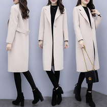 Anti-season clearance coat womens long 2021 autumn and winter Joker new Korean loose Heben wind woolen coat women