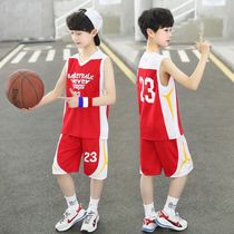 Boys vest suit Summer thin quick-drying mesh ball suit in large childrens sports breathable sleeveless cut sleeve outside wear tide