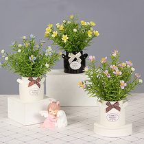 Lucky grass Lovely desktop sleeping room desk coffee bar Restaurant Cabinet Gift Fake Flowers Potted Green Planting Emulation Flower Pendulum