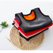 Childrens warm vest girls plus velvet warm vest baby wearing thick bottoming boy vest autumn winter vest