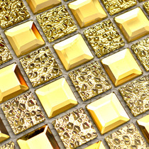 Five-face grinding edge mosaic with drilling glass material mirror tile toilet bathroom TV background wall sticker