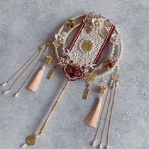 Chinese bride Group fan wedding ceremony ancient wind happy fan married Xiuhe clothing embroidery finished material bag small red book