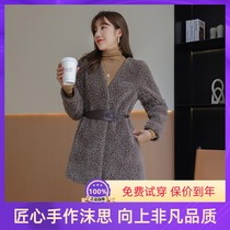  Mo Si Haining fur 2021 new sheep shearing fur coat female grain lamb fur wool one-piece coat