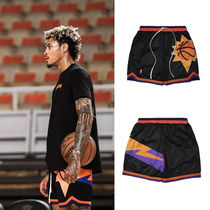  Suns Devin Booker Ubre Paul the same retro pants American basketball sports shorts but knee tide