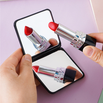 Small mirror portable mini makeup mirror double-sided portable student handheld folding mirror Household small female