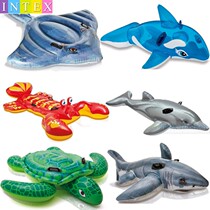 Childrens swimming ring Adult thickened large animal floating row shark water inflatable bed male and female baby toy mount