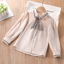 Girl Shirt 2022 Spring Dress New College Wind JK Little Girl Foreign Air Childrens Blouse Long Sleeve Outwear Big Boy Dress