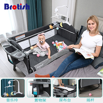  Crib splicing bed Removable bb multi-function portable folding newborn baby bedside bed cradle bed