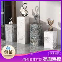 The basalt landing hotel outdoor fish belly marble plate stone sculpture base decorative floral frame