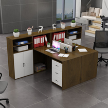 Office table and chair combination simple modern staff office table double 4 people Staff screen card holder computer desk