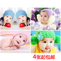 Cute baby poster photo doll male and female baby portrait Pregnant woman fetal education picture Baby pictorial wall sticker new Year painting