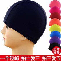 High elastic breathable five-line nylon cloth swimming cap hot spring high-grade printed long hair swimming cap for adults and children unisex