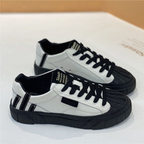 Net red shell head small white shoes female 2021 New Korean version of leather flat wild sports students street shoes tide