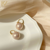 Pearl ear buckle 2021 new trend Korean net red earrings femininity sterling silver stud earrings high sense retro earrings