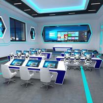 Customized command center console Simple modern console Scheduling table Multimedia monitoring station Security command station