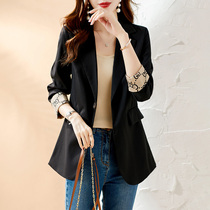 Korean black suit long-sleeved jacket womens 2021 autumn new fashion commuter wild casual temperament small suit