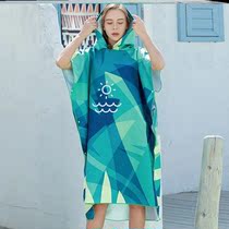 Bath towel cloak adult seaside beach towel absorbent swimming bathing bathrobe quick-drying shawl water absorbent towel women can wear bath towel