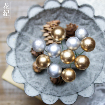 Hua Ji Yongsheng flower DIY flower glass cover material Pearl Flower insert golden silver foam beads