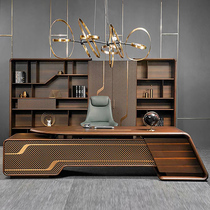 New Chinese solid wood boss desk desk high-end modern light luxury office furniture President table big class desk customization