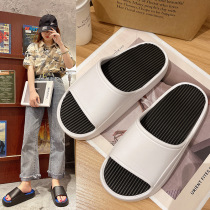 Runway slippers female summer wear thick bottom slope with couple muffin EVA Beach two-color sneakers