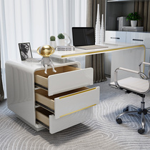 Simple modern desk bookshelf combination study bedroom desktop computer desk creative paint light luxury desk home