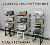 Turtle hair color cylinder glass turtle cylinder wood grain non-slip tile 40 double bottom row back filter cylinder row Bowl Golden Turtle Villa