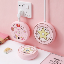 USB socket multi-function row plug porous wiring board Student dormitory round girl heart cute plug row plug board