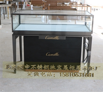Jewelry display cabinet high-grade gold jewelry luxury display cabinet stainless steel Jade jade counter Beijing custom-made