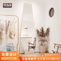 Barber shop mirror table hair salon dedicated to the wall Korean style creative shape landing thin fitting mirror clothing store wearing mirror