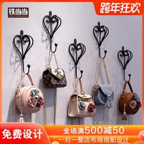 Clothing store display rack wall-mounted adhesive hook point hanging hook hook hanging adhesive hook childrens clothing store womens clothing store iron art