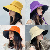 Japanese fishermans hat female 2020 summer outdoor cycling sun hat cover face double-sided big edge sunscreen hat