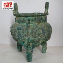 Imitation ancient exhibits Great rust peacock blue effect rust solidly not dropping in Henan imitation ancient tin bronzes machined beast face tattooing